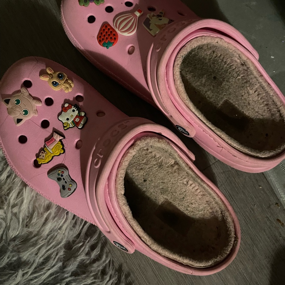 Crocs Kids Pink Clogs with Fun Charms